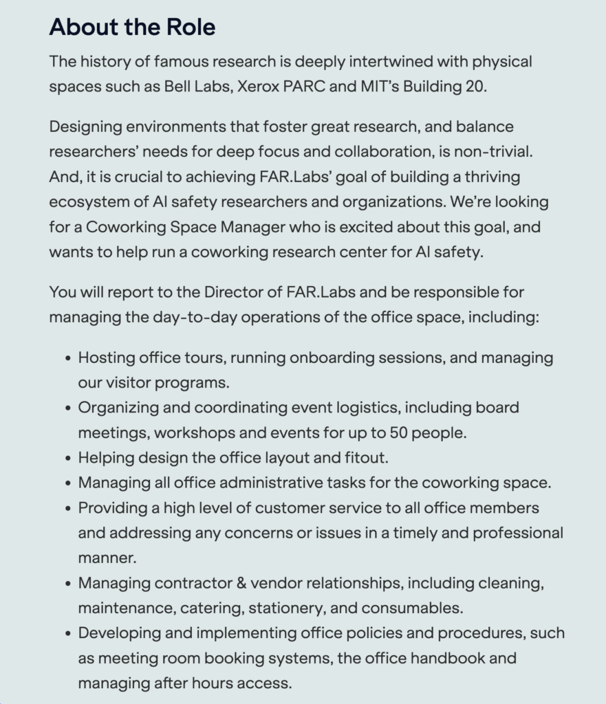 Community manager job description example from FAR.Labs.