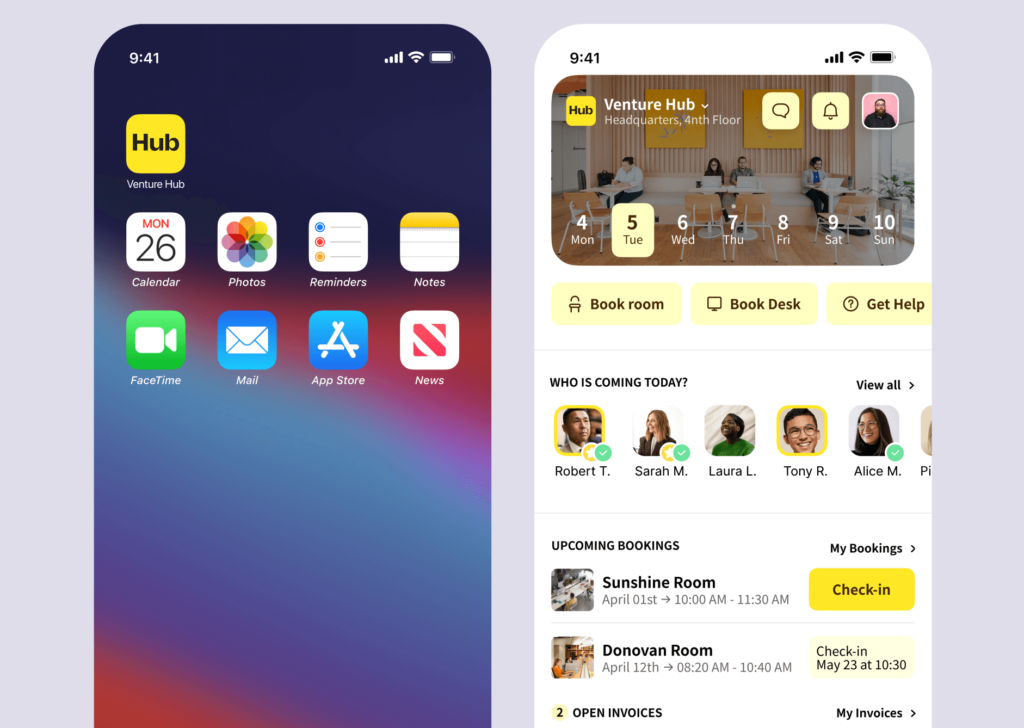 Archie - White label coworking mobile app example.