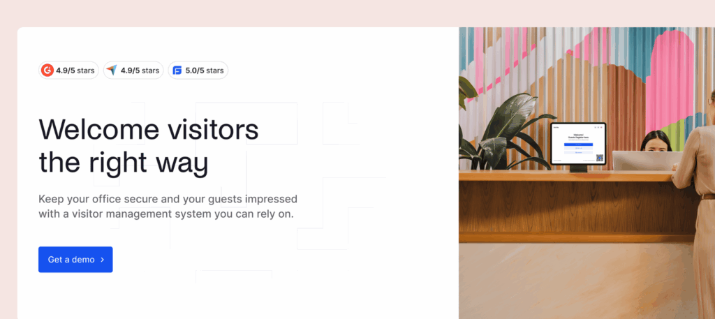 Archie - a screenshot of the visitor management software.