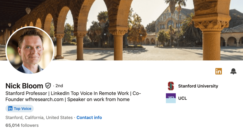 Nick Bloom - hybrid work influencers list.