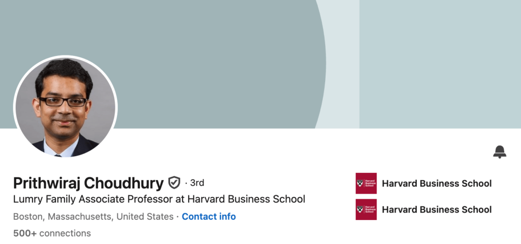 Prithwiraj Choudhury - hybrid work influencers list.