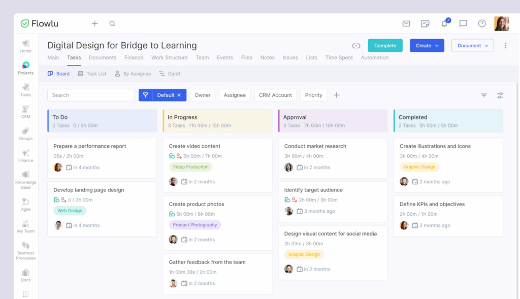 Flowlu app screenshot.