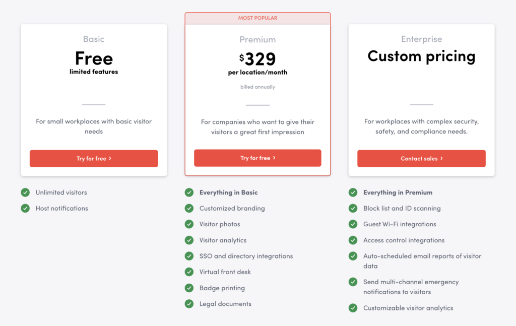 Envoy Visitors - new pricing plans.