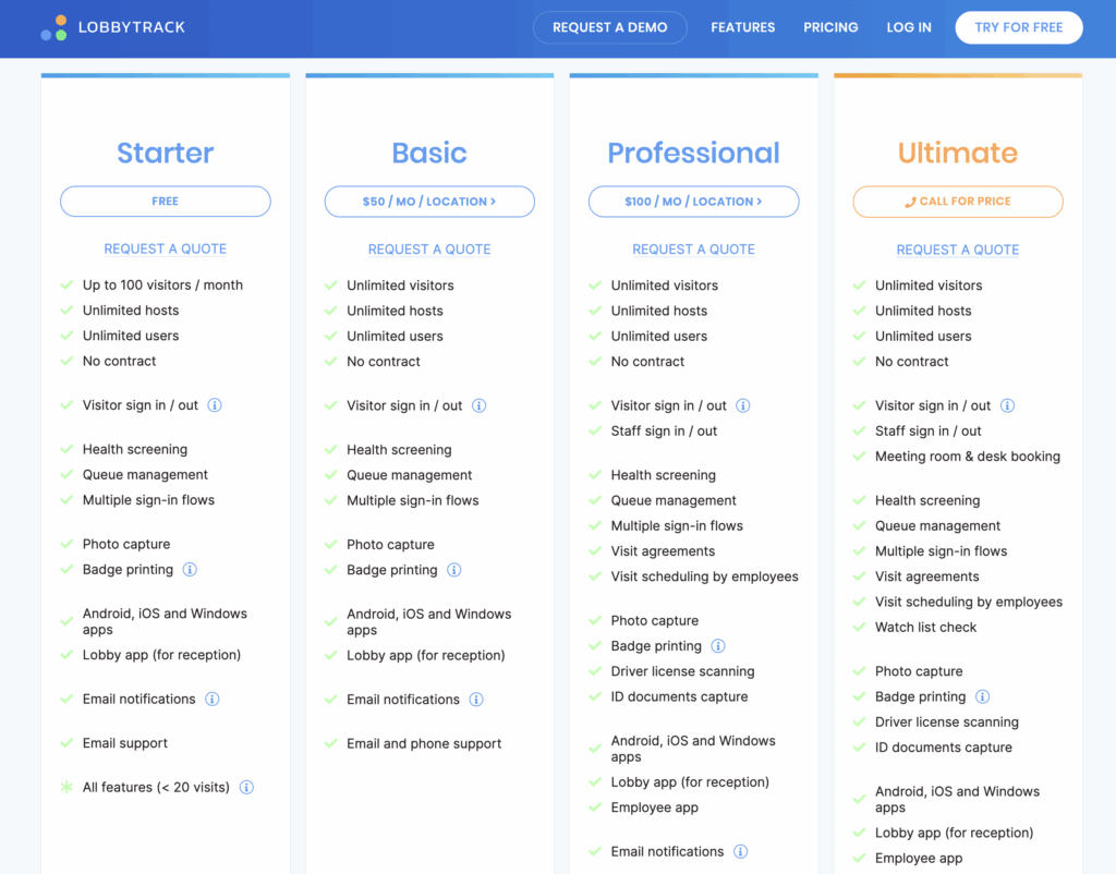 Lobbytrack pricing plans summarized.
