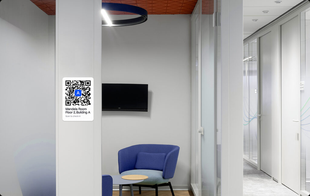 Archie meeting room booking QR check-in.