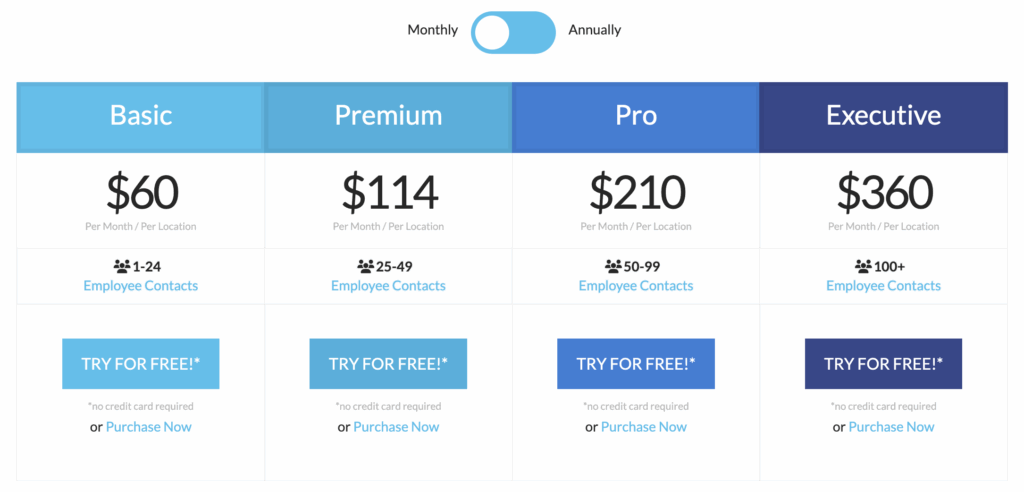 The Receptionist pricing plans.