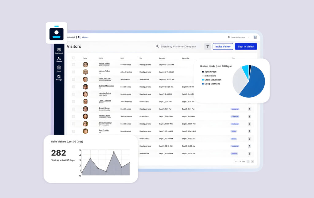 VisitorOS iLobby - visitor log.