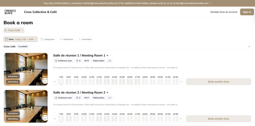 Archie Coworking - client portal example from Crew Collective.