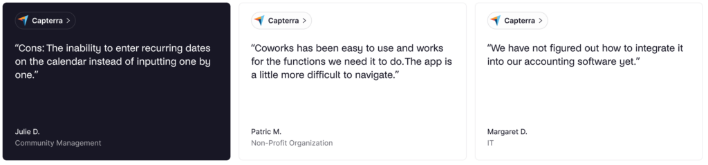 Coworks - negative user reviews.