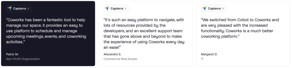 Coworks - positive user reviews.