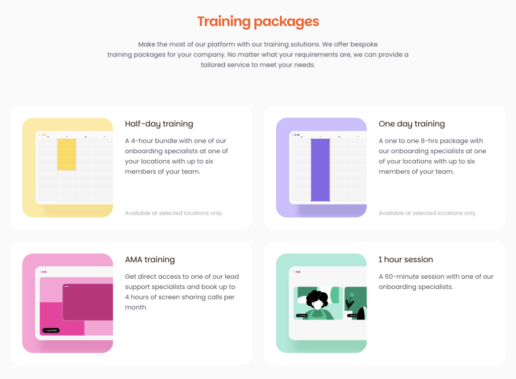 Nexudus training packages.