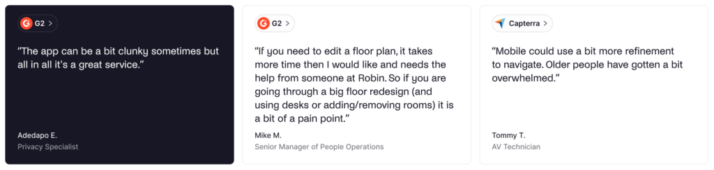 Robin - negative reviews.