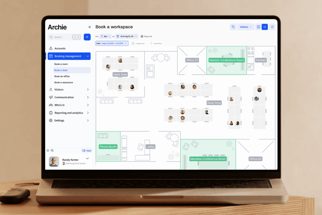 Archie workplace booking.
