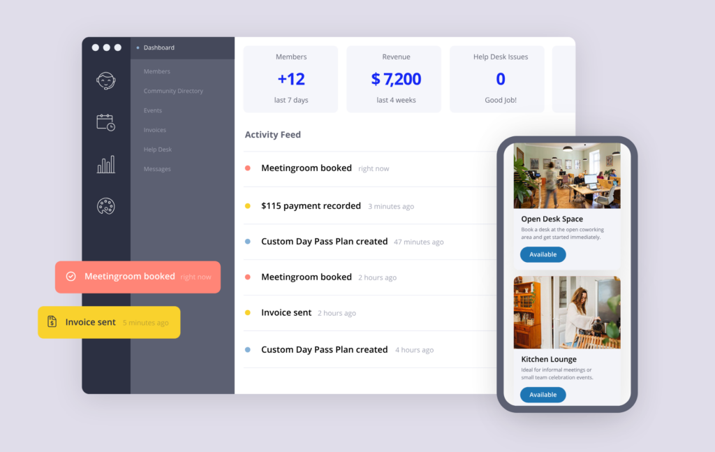 Cobot Coworking UI Mockup.