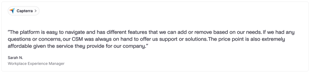 Eden Workplace - positive user review.