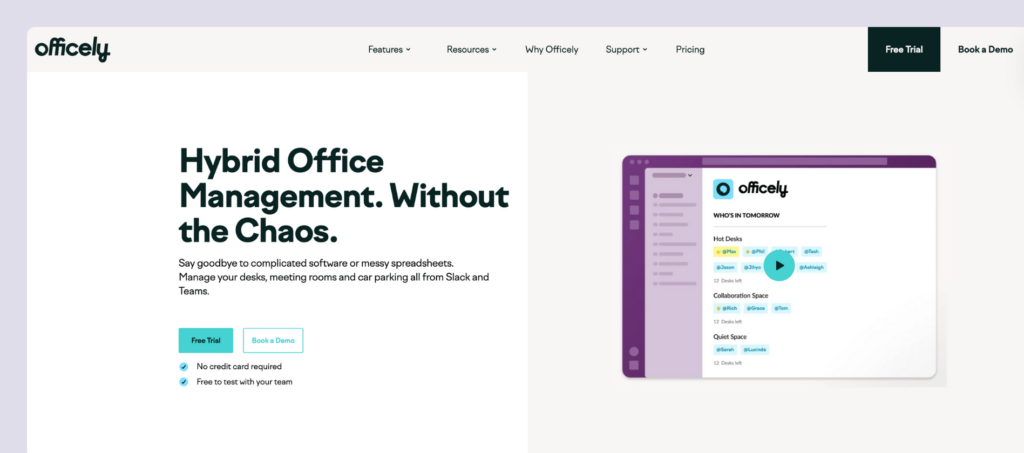 Officely - software website.