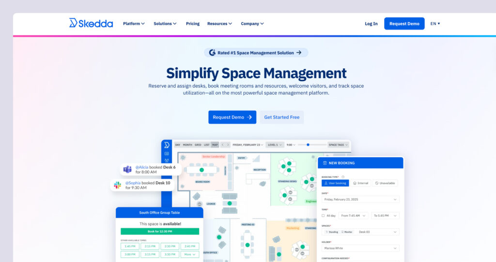 Skedda software website.