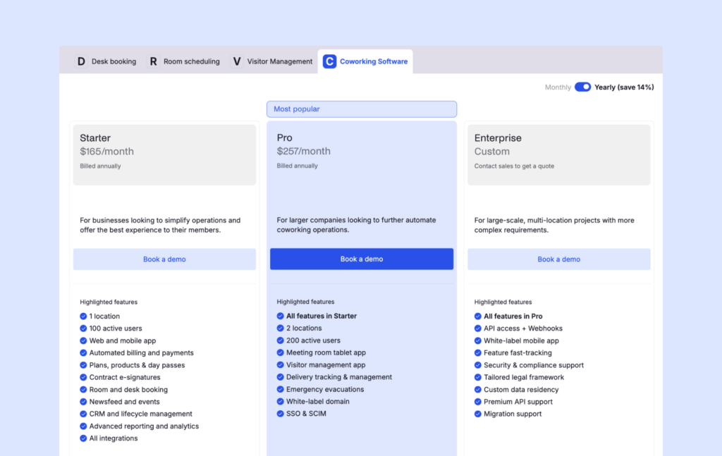Archie Coworking - updated pricing.