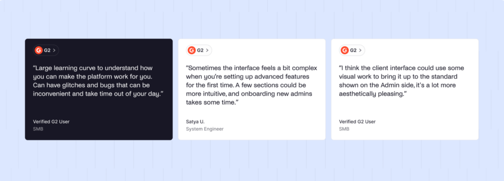 Nexudus negative reviews.