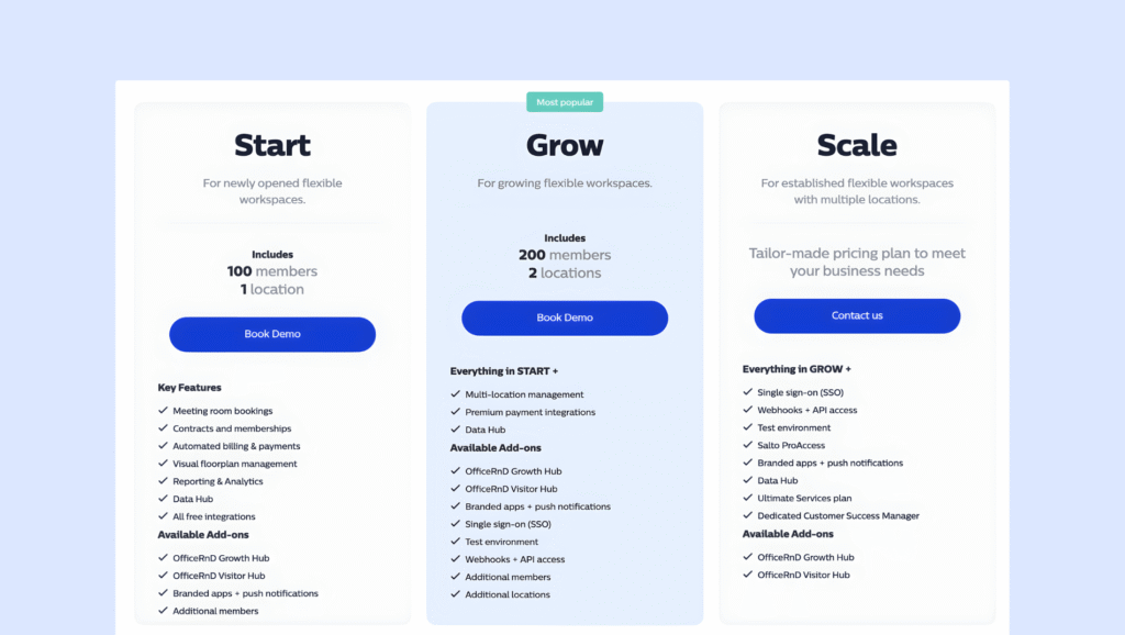 OfficeRnD - updated pricing.